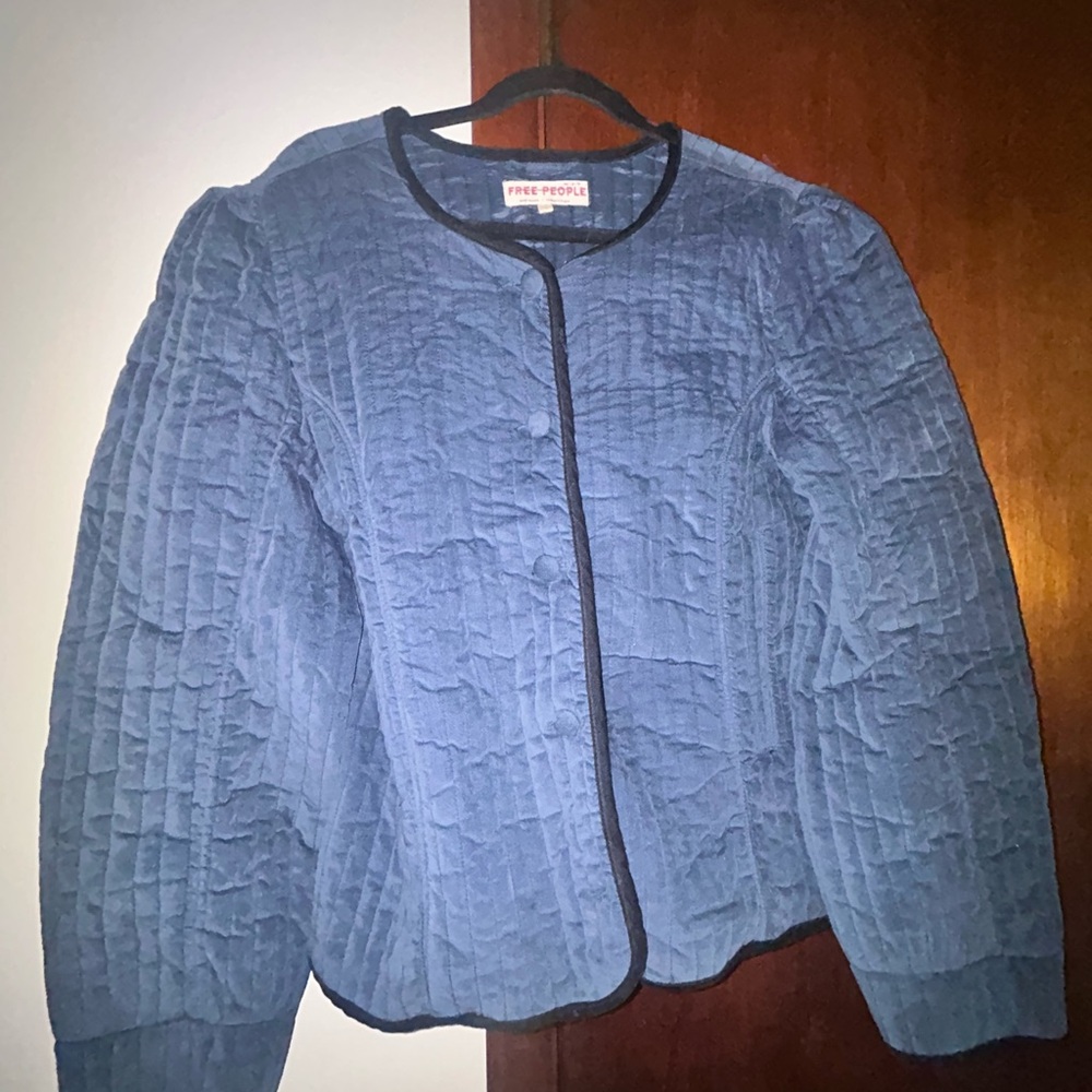 Free People Natalie Jacket-Women's Blue Quilted Jacket - Picture 3 of 7